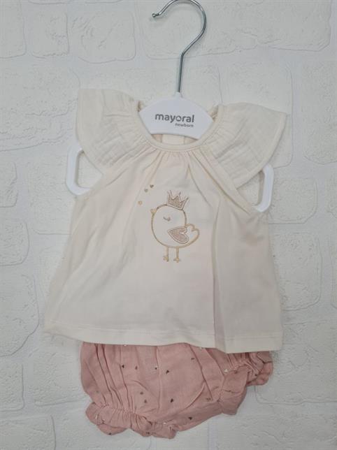 COMPLETO MAYORAL 1202 NEONATA 2 PEZZI T SHIRT PULCINO