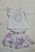 COORDINATO GUESS GONNA+T-SHIRT A3RG11K6YW0-G011 BIANCO FIORI NEO