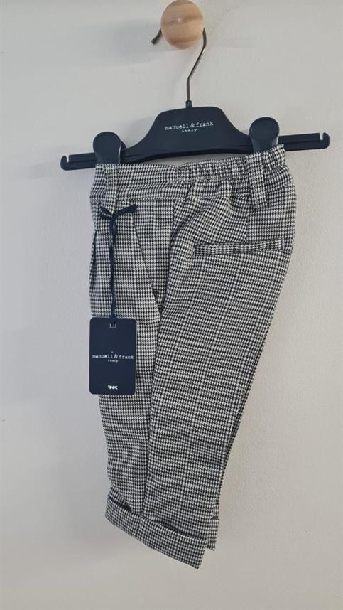 PANTALONE MANUELL&FRANK 1555N NEONATO PIED DE POULE NERO