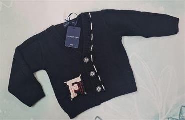 MAGLIA M&F 4363B BABY CARDIGAN NERO LOGO