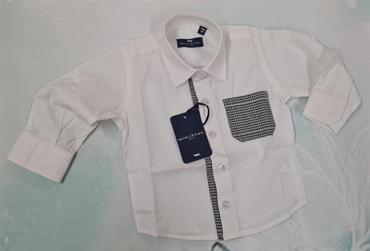 CAMICIA M&F 3413N NEONATO BIANCA TASCA PIED DE POUL