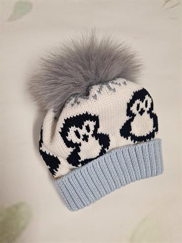 CAPPELLO CATYA 428610/1 NEONATO PINGUINI POMPOM