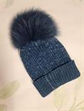 CAPPELLO CATYA 428728/1 BABY/JUNIOR BLU UNA TRECCIA POMPOM